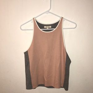 madewell two toned halter tank top